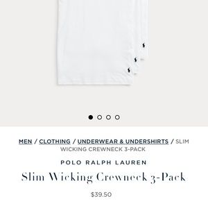 Ralph Lauren Slim fit Wicking 3 Pack
